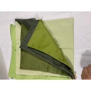 Set of 6 New Green  18”x18” 100% Organic Cotton Velvet Throw  Covers by TAVIS